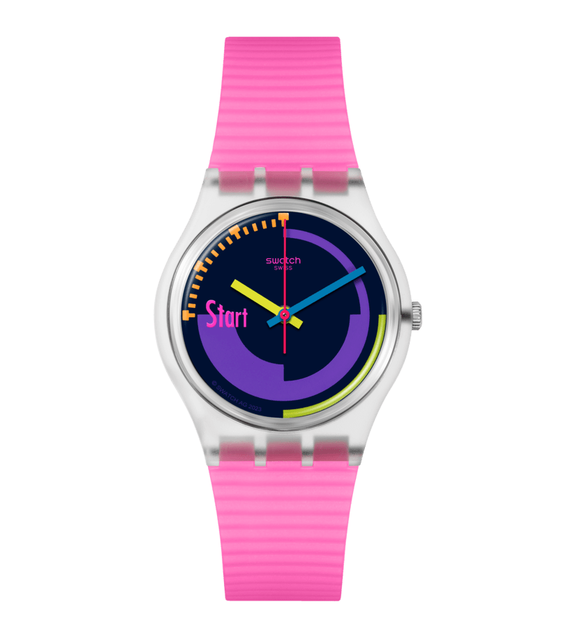 View of product SWATCH NEON PINK PODIUM PAY!